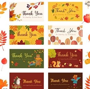 🆕 Fall Thank you Business cards. 20 count different varieties as shown.